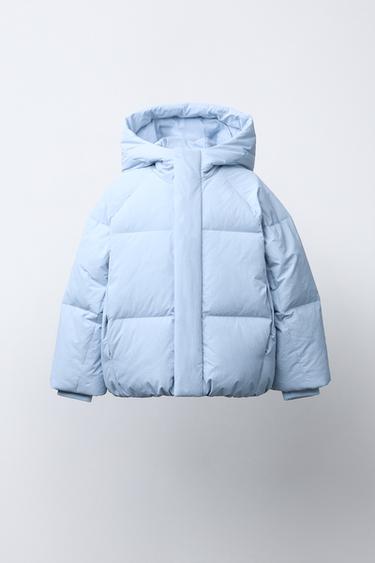 FEATHER DOWN WATER-REPELLENT PUFFER JACKET - Light blue by Zara