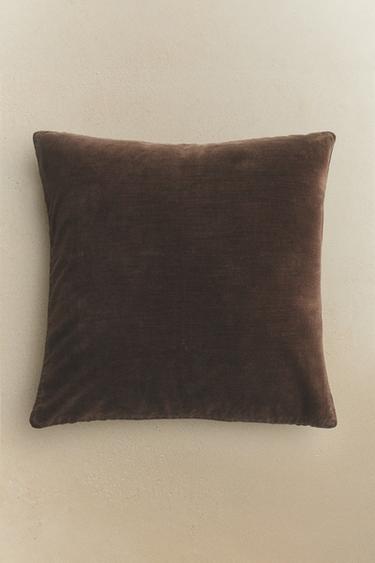 PUDEBETRÆK I VELOUR - Brun fra Zara