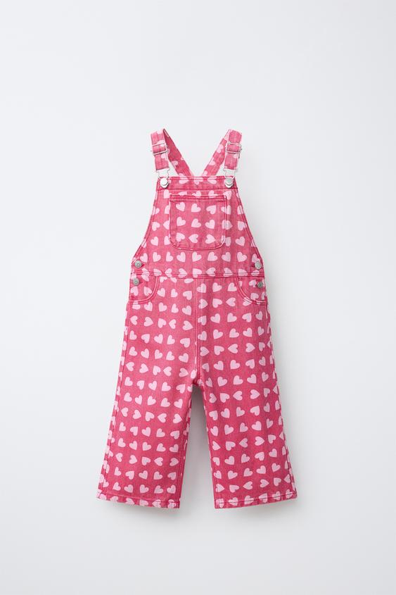 კომბინეზონი ტვილი გულები - Zara-ს Pink - სურათი 0
