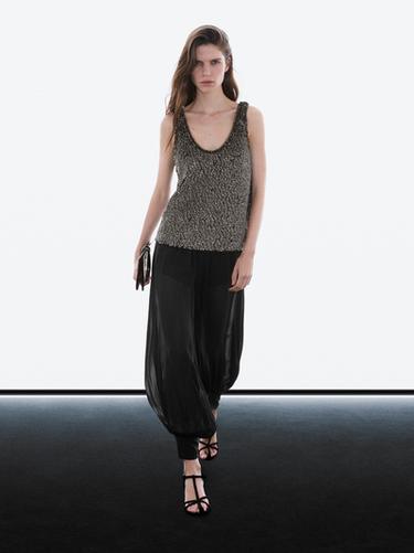 Top tirantes abalorios - Gris de Zara - Imagen 0