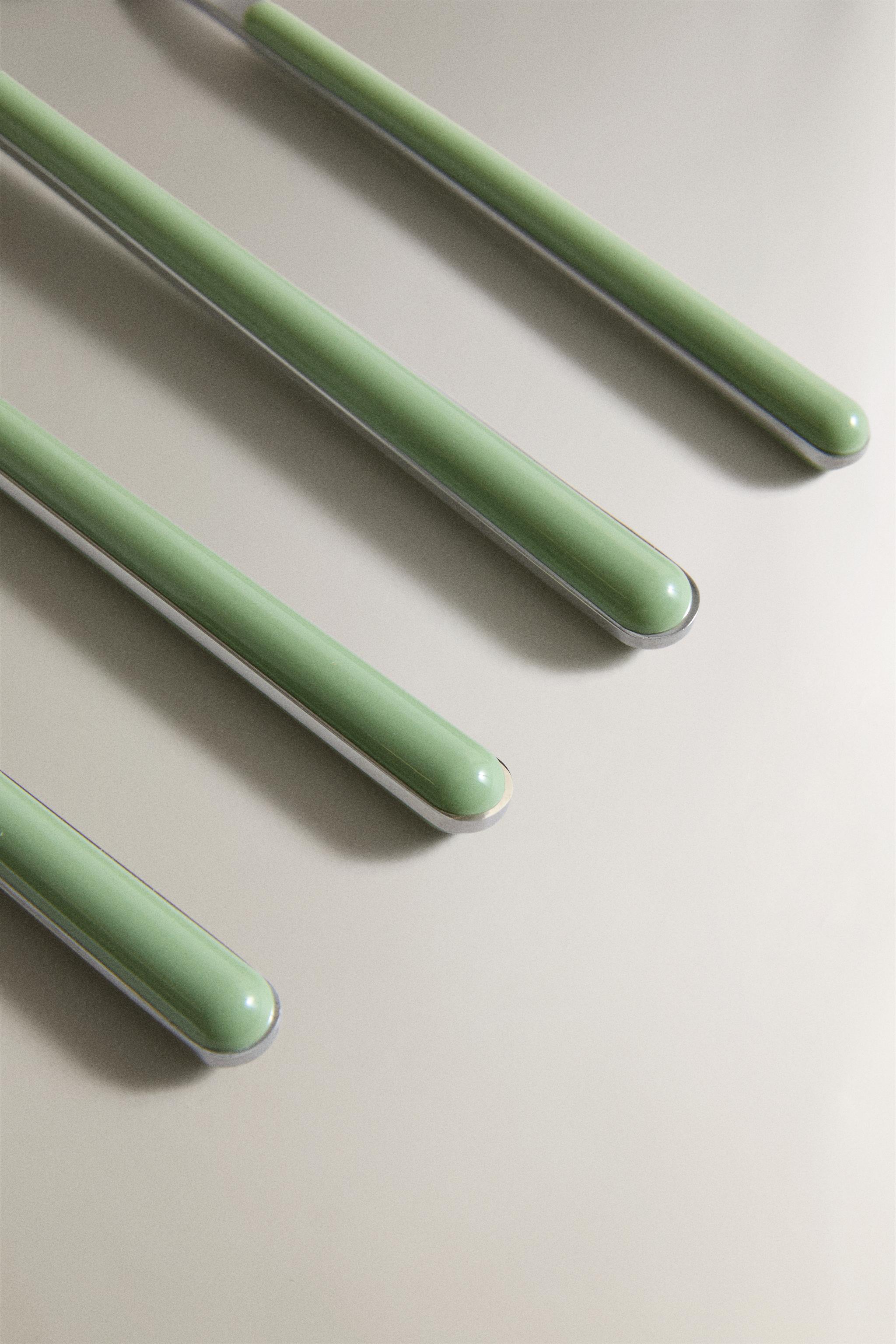 Zara GREEN HANDLE CUTLERY SET (SET OF 4) — фото 3