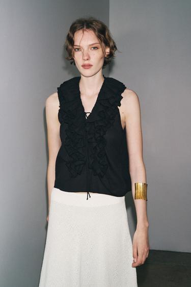 TOP VOLANTES ZW COLLECTION - Negro de Zara