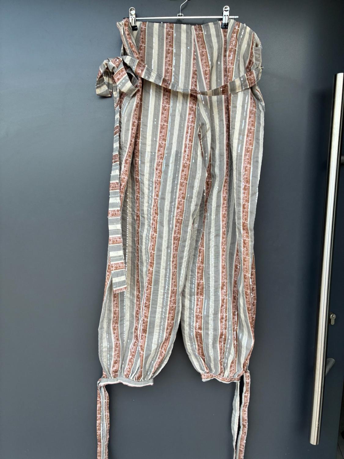STRIPED SAROUEL TROUSERS WITH BELT - Image 3