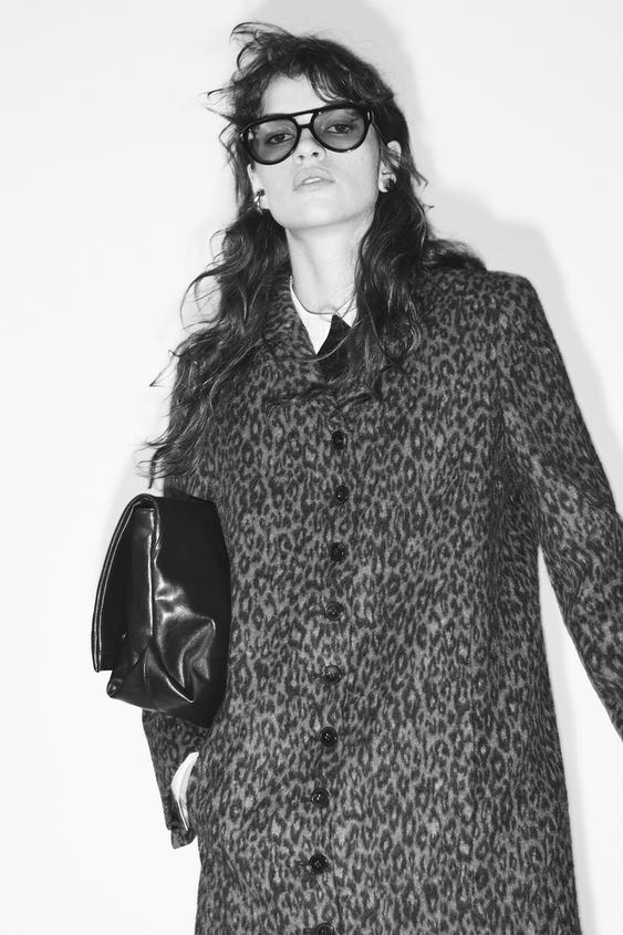 Zara DUGI KAPUT ŽIVOTINJSKIM UZORKOM ZW COLLECTION – leopard / žutosmeđa – Slika 0