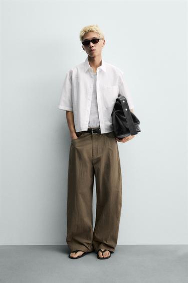 BALLOON FIT TROUSERS - Khaki by Zara