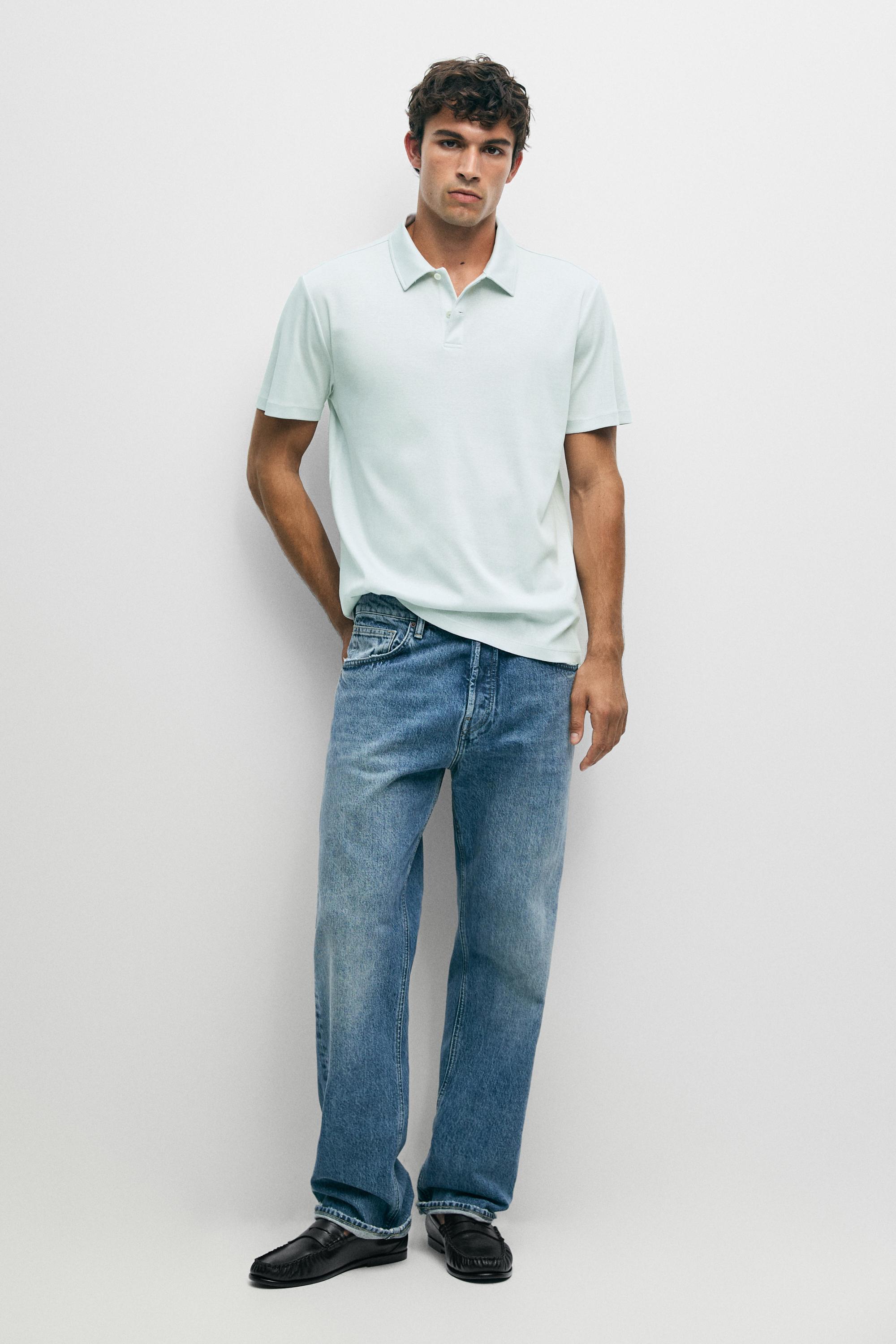 100% cotton polo shirt with placket detail