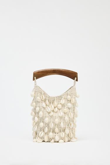 SAC SEAU TISSU FANTAISIE - Beige clair de Zara
