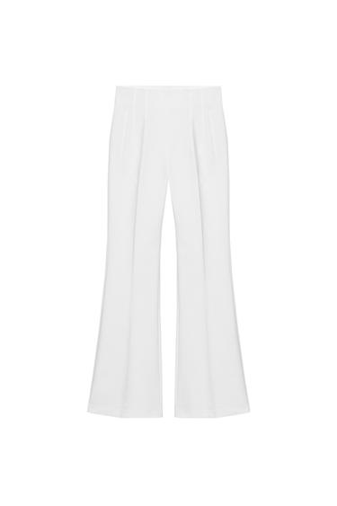 HIGH-WAIST TROUSERS WITH BACK ZIP - White by Zara