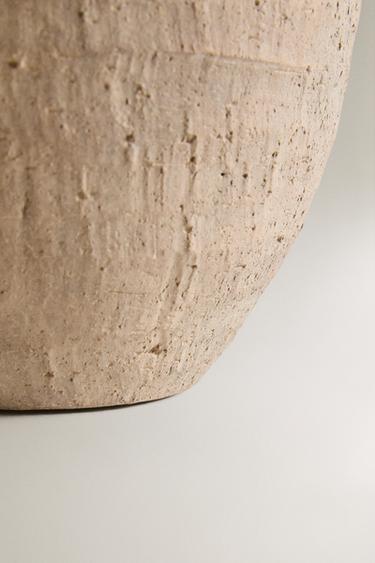 TEXTURED CLAY VASE WITH HANDLES - Ecru / Beige by Zara - Image 2