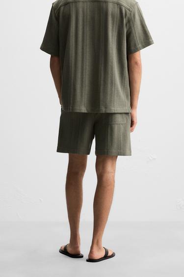 JACQUARD TEXTURED BERMUDA SHORTS - Mid-green by Zara - Image 2