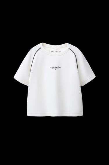 MODAL SLOGAN T-SHIRT - Ecru by Zara - Image 0