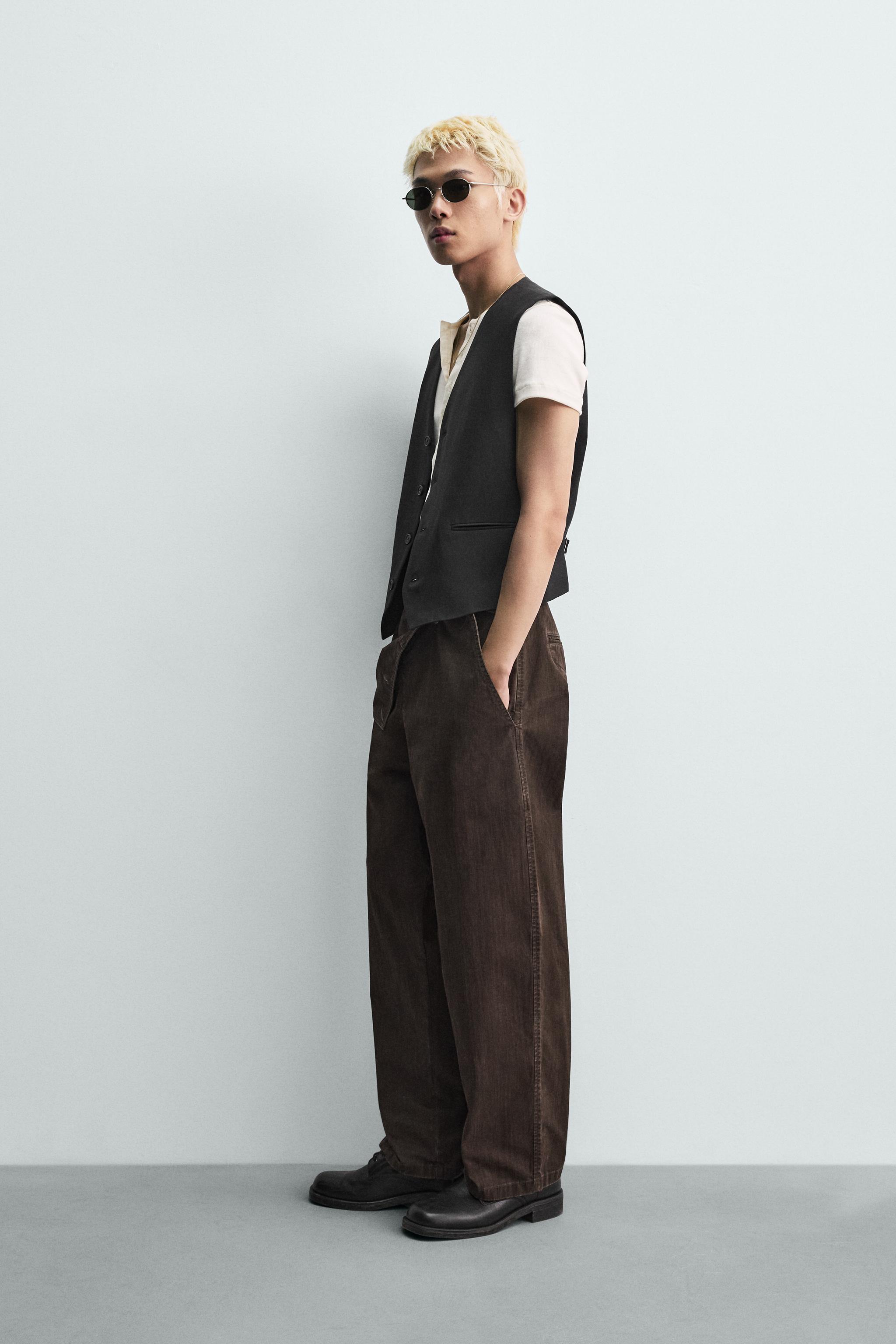 ビスコースリネン スーツベスト - ブラック | ZARA Japan / 日本