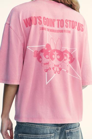 CAMISETA COM EFEITO DE LAVAGEM AS MENINAS SUPERPODEROSAS™ - Rosa da Zara
