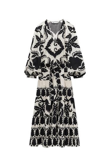 PRINTED MIDI DRESS