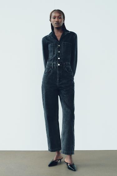ДЖИНСОВЫЙ КОМБИНЕЗОН Z1975 ПРЯМОГО КРОЯ — Синий / Черный от Zara — изображение 0