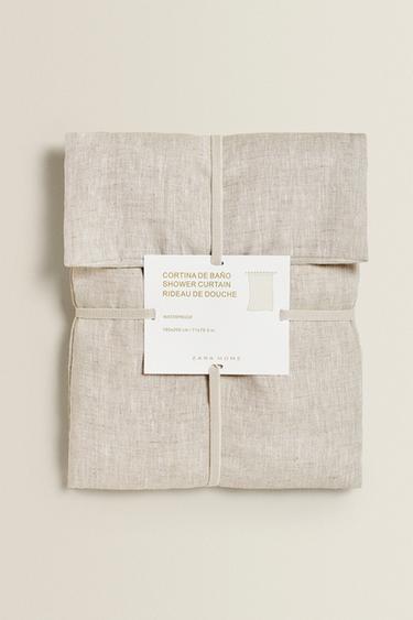 TRANSLUCENT LINEN SHOWER CURTAIN - Light beige by Zara - Image 5