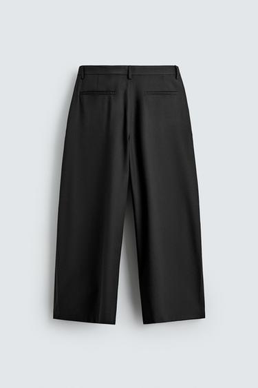 RELAXED FIT SUIT TROUSERS WITH PLEATS - Black by Zara - Image 5
