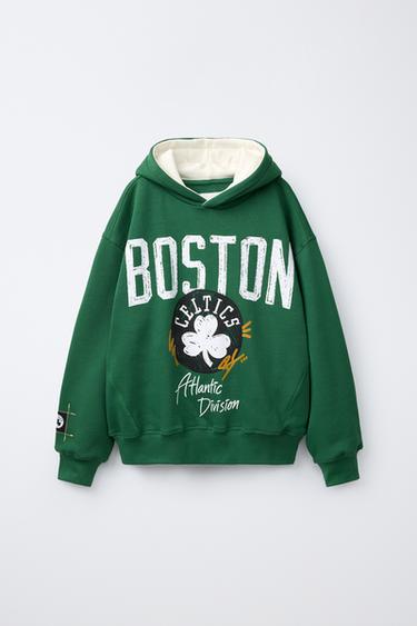 BLUZA Z KAPTUREM I NADRUKIEM NBA BOSTON CELTICS - Zielony Zara