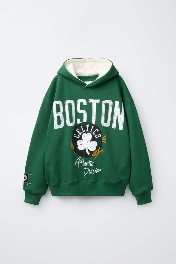 NBA BOSTON CELTICS PRINT HOODIE - Green by Zara - Image 0