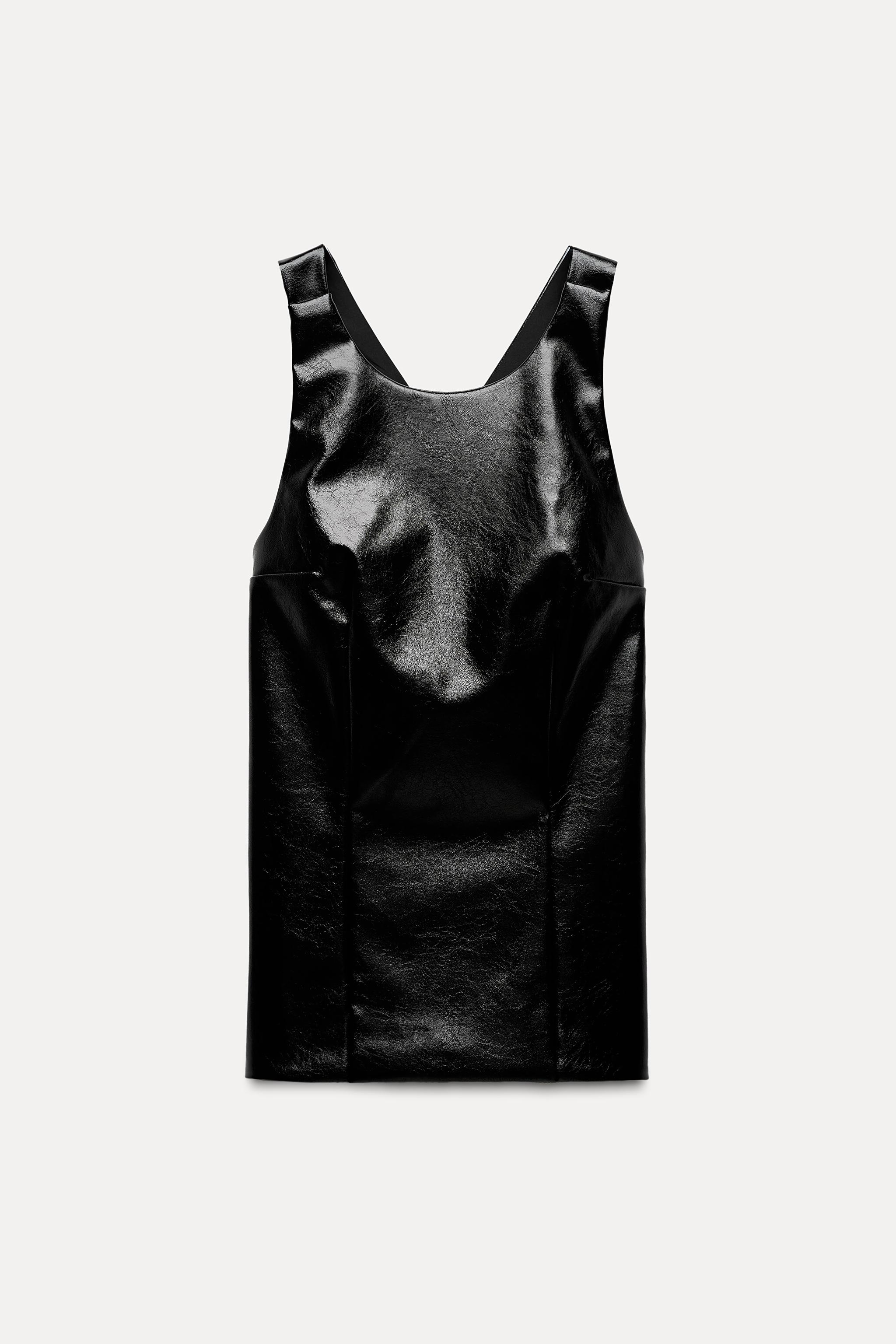 FAUX LEATHER TOP Black ZARA United States