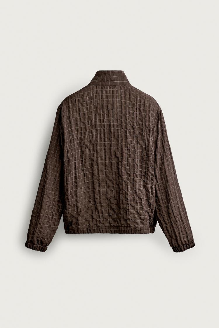 Chaqueta de cuadros de corte cropped 8