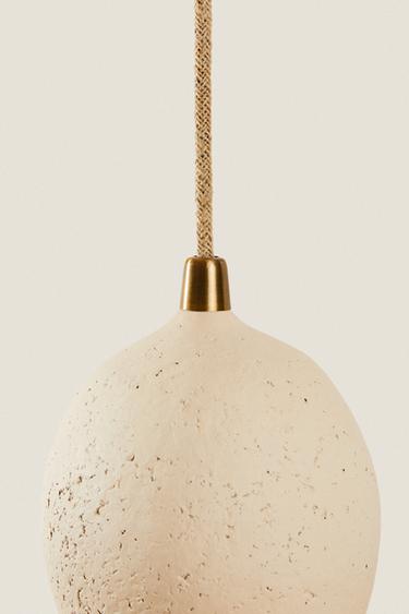 PAPIER-MÂCHÉ CEILING LAMP - Ecru by Zara - Image 2