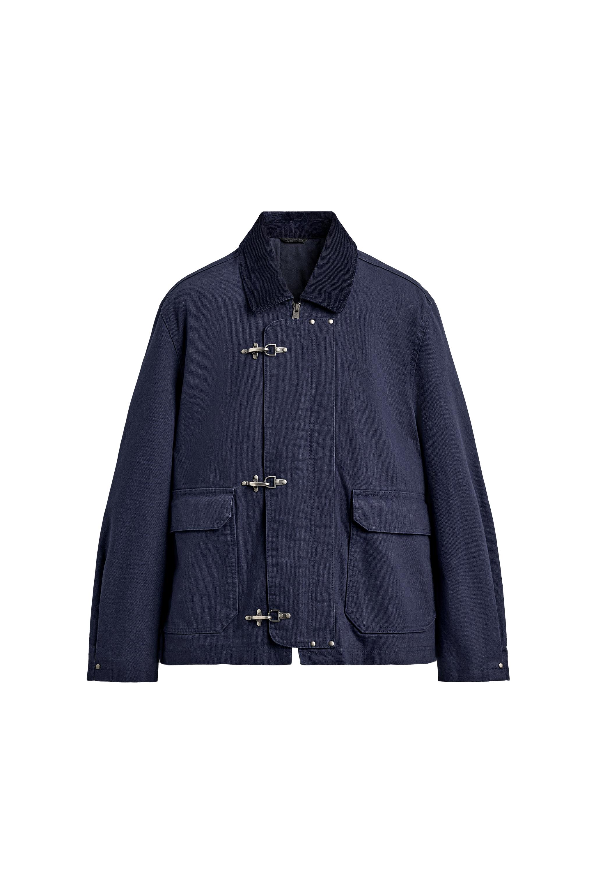 テレビ シャップ CONTRAST COLLAR FIREMAN CLASP JACKET | SECOND HAND | Zara Preowned