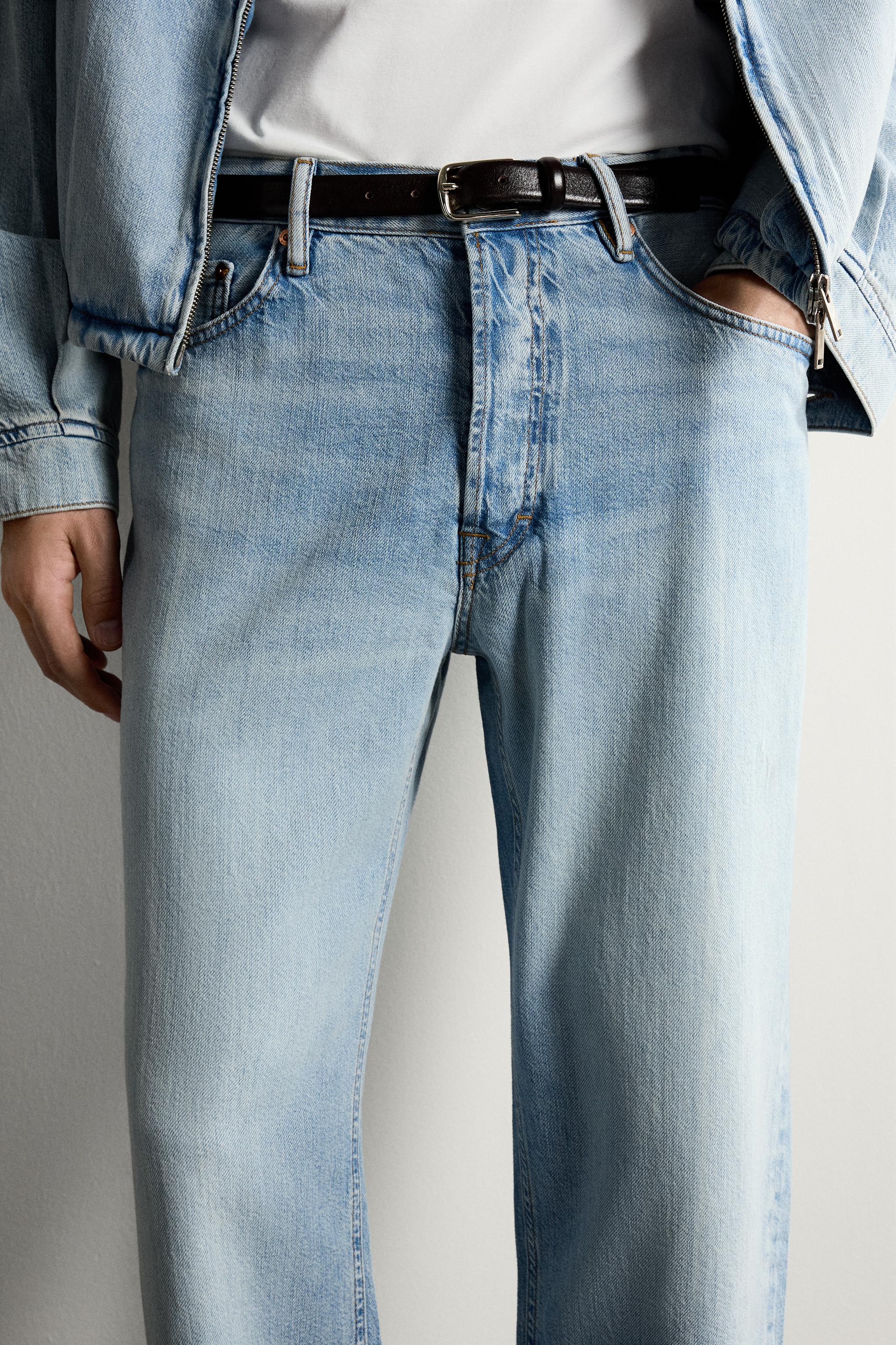 Мужские джинсы Zara LIGHTWEIGHT REGULAR CROPPED FIT JEANS — фото 5
