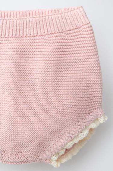 KNIT BRIEFS WITH CONTRAST LACE - Pastel pink by Zara - Image 2