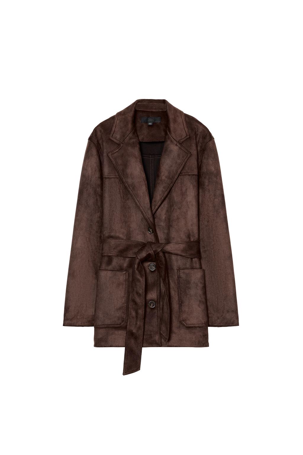 FAUX SUEDE BELTED JACKET - image 3
