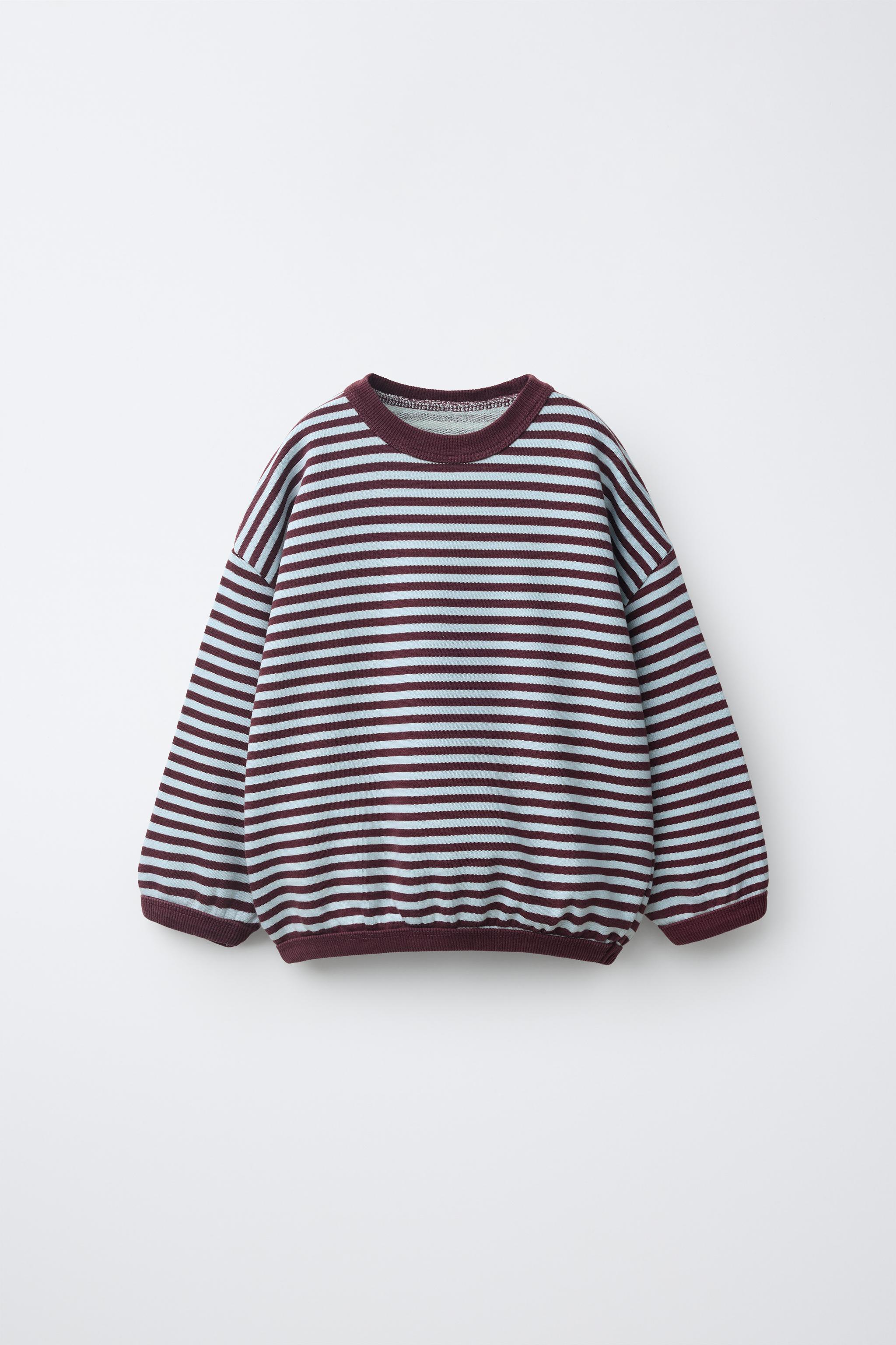 STRIPED PRINT SWEATSHIRT