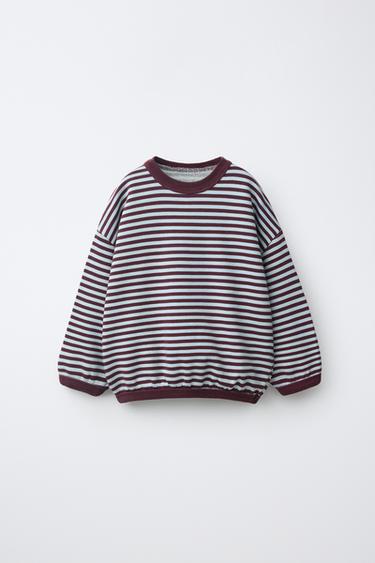 SWEATSHIRT MIT STREIFENMUSTER - Hellblau von Zara