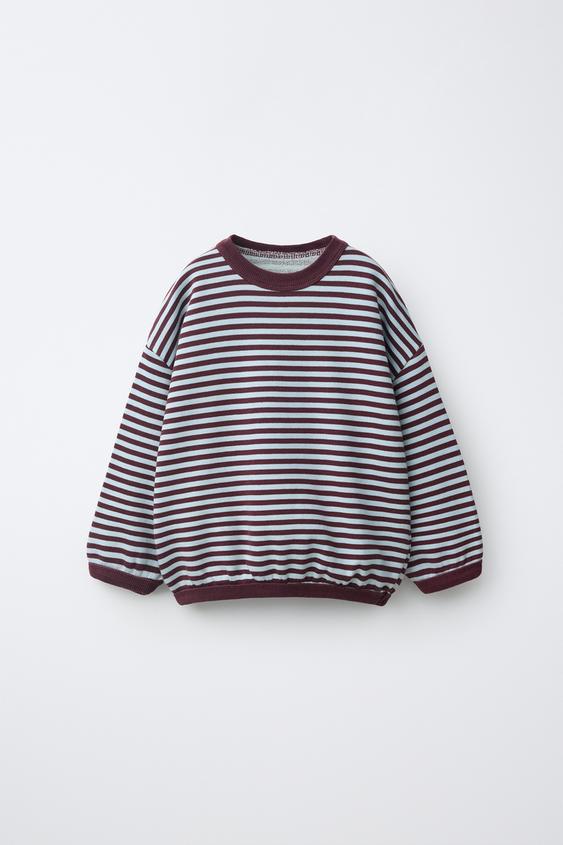 SWEAT À IMPRIMÉ À RAYURES - Bleu clair de Zara - Image 0