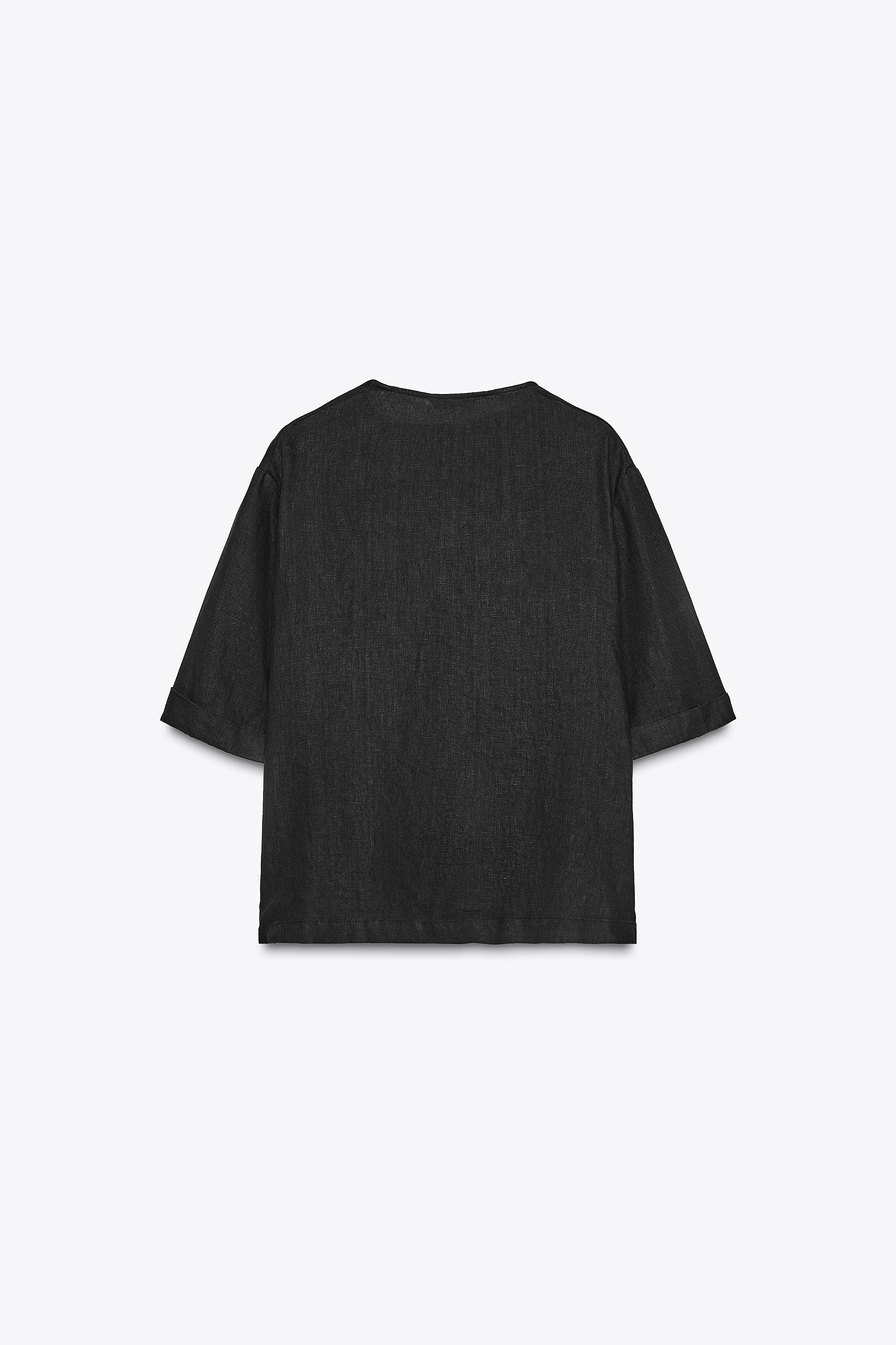 ZW COLLECTION LINEN SHORT SLEEVE TOP