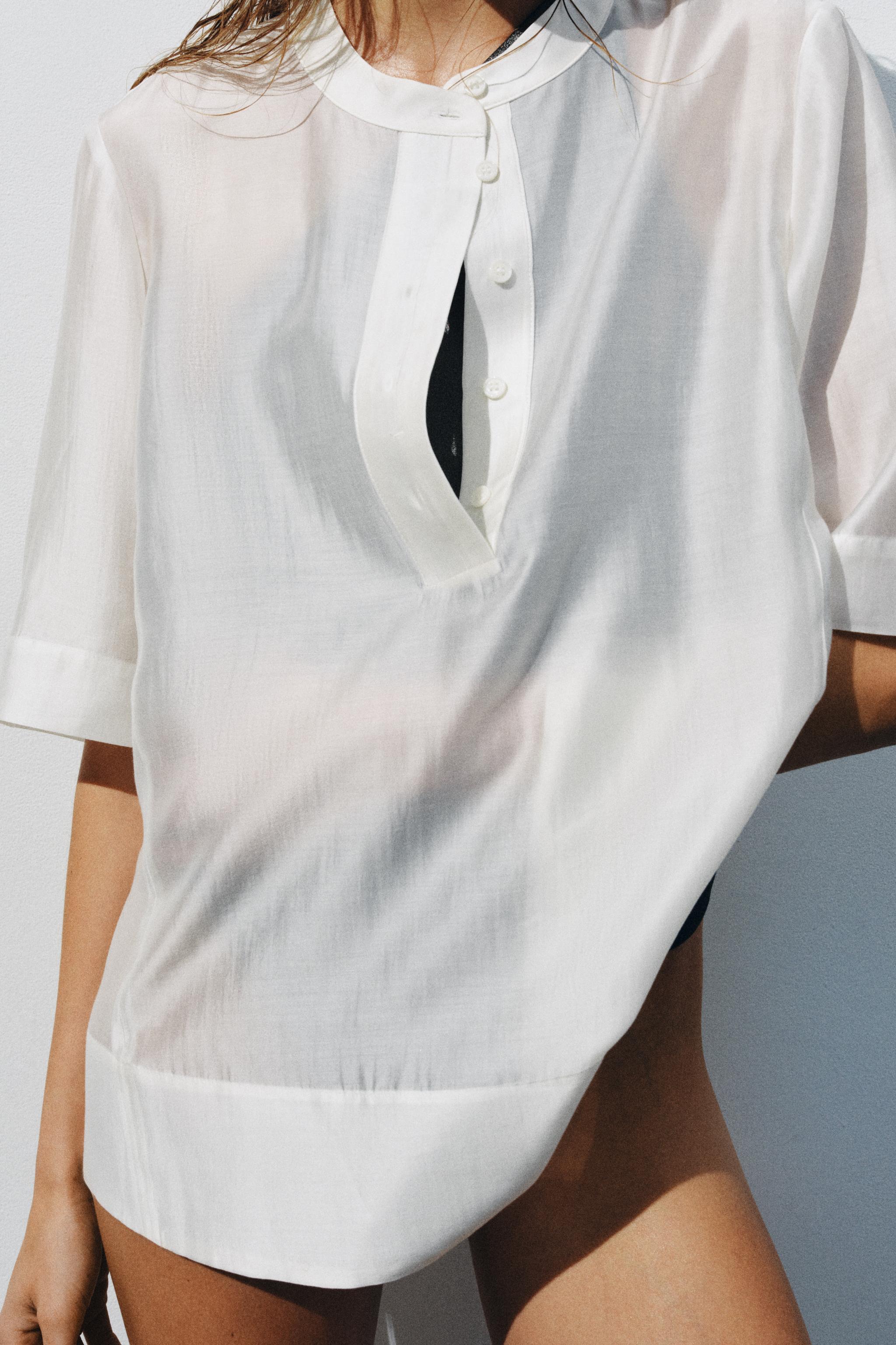 BLOUSE FLUIDE À MANCHES COURTES ZW COLLECTION