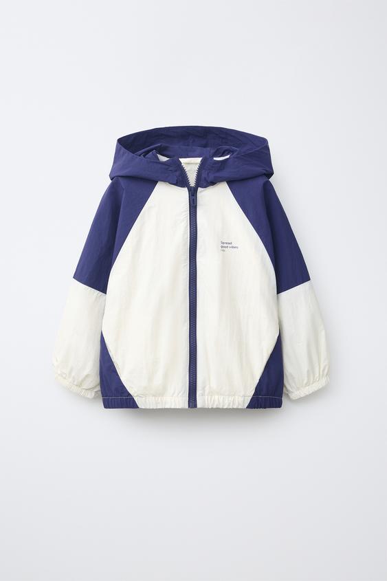Lightweight Raincoat - Age 3 - Ecru/Blue | Zara