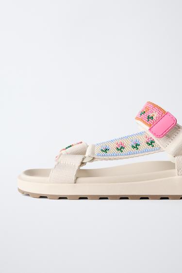 BEADED TECHNICAL SANDALS - Ecru White by Zara - Image 5