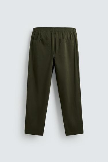 LIGHTWEIGHT RELAXED FIT TROUSERS - Green by Zara - Image 7