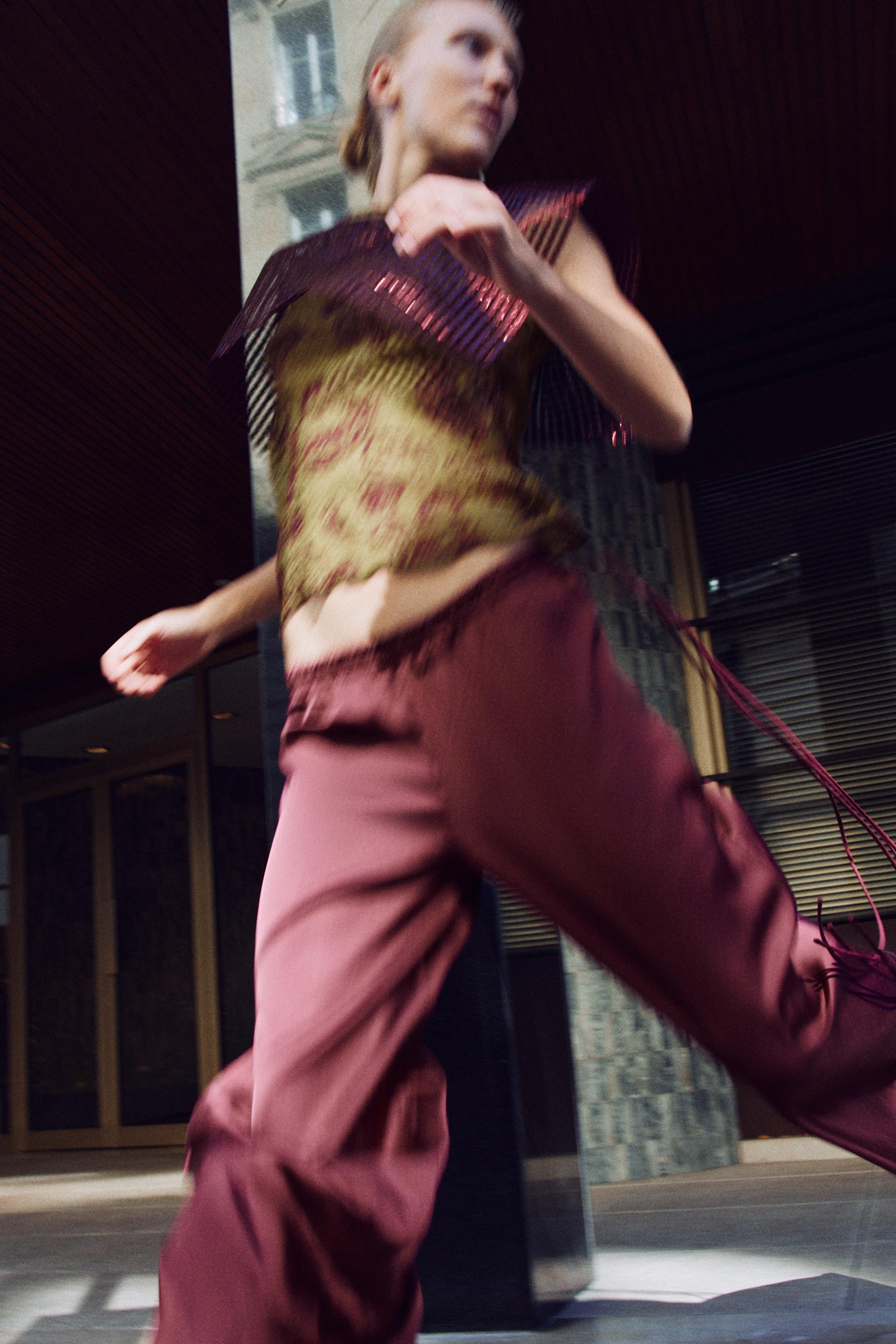 DOUBLE-WAISTBAND WIDE-LEG PANTS