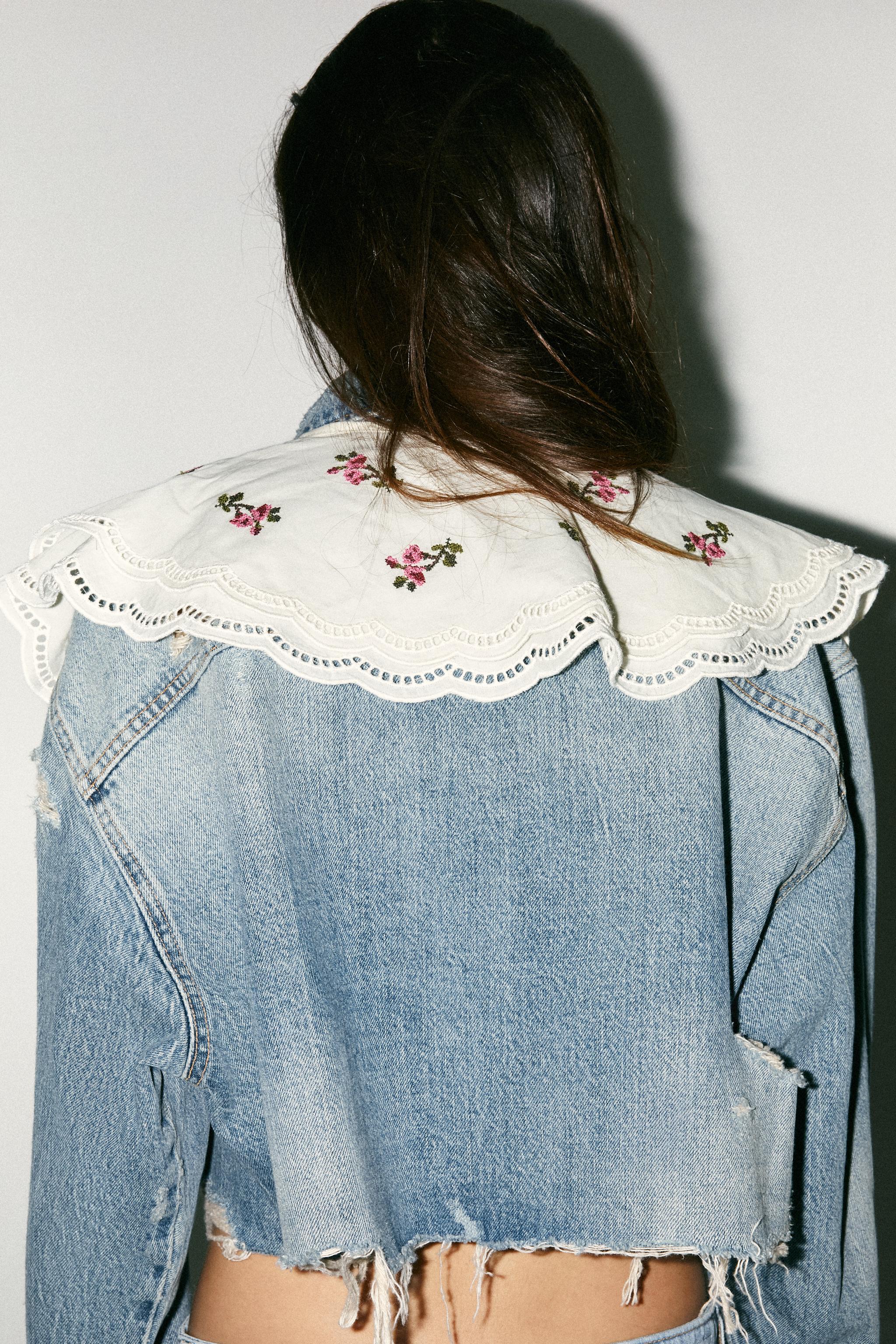 クロスステッチ刺繍襟 - エクリュ | ZARA Japan / 日本