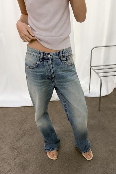 Zara TRF MID-RISE BOYFRIEND JEANS - Navy blue