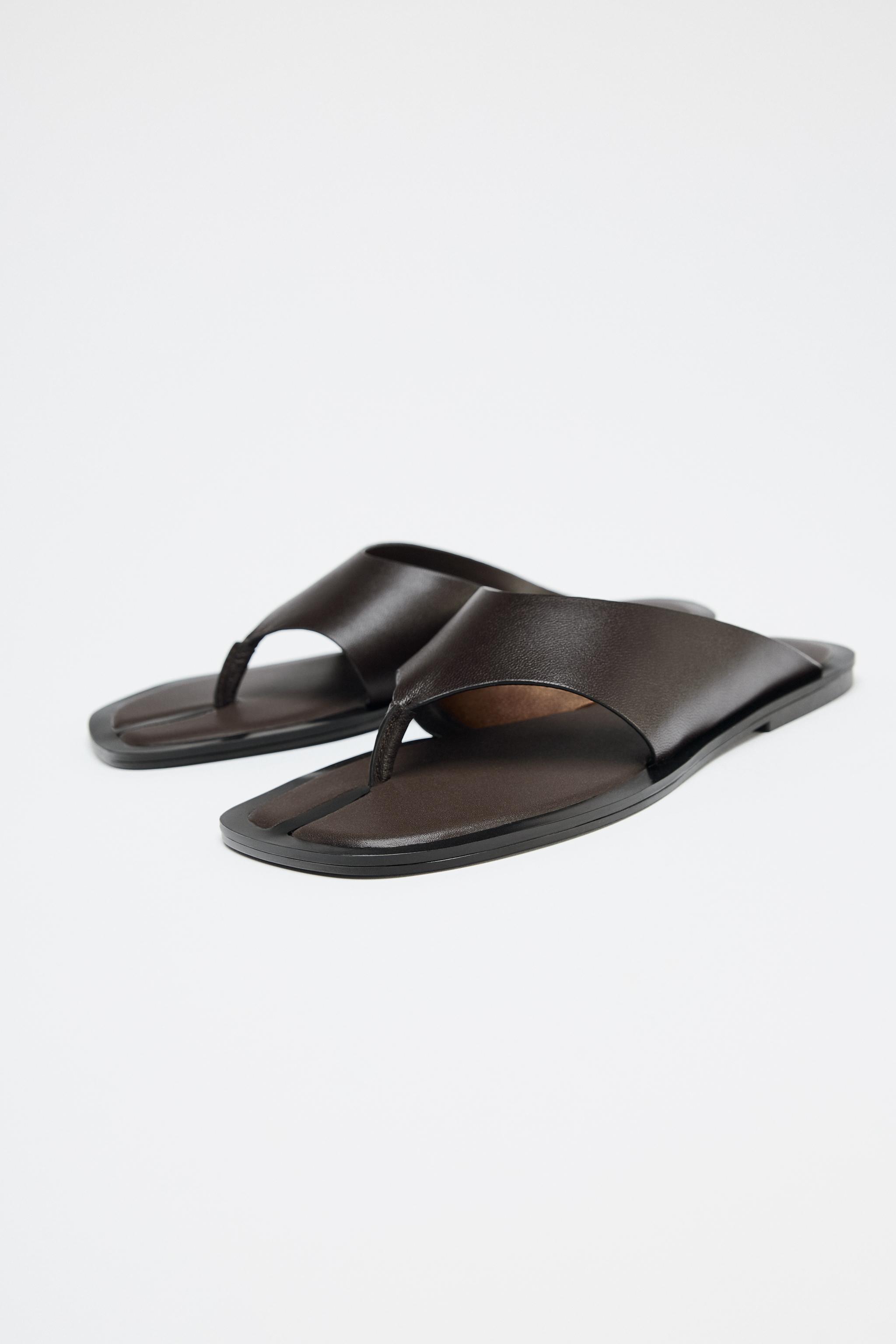 【ZARA】フラット レザー スライドサンダル | 3602/510/700 ZARA】フラット レザー スライドサンダル 3602/510/700 (ZARA