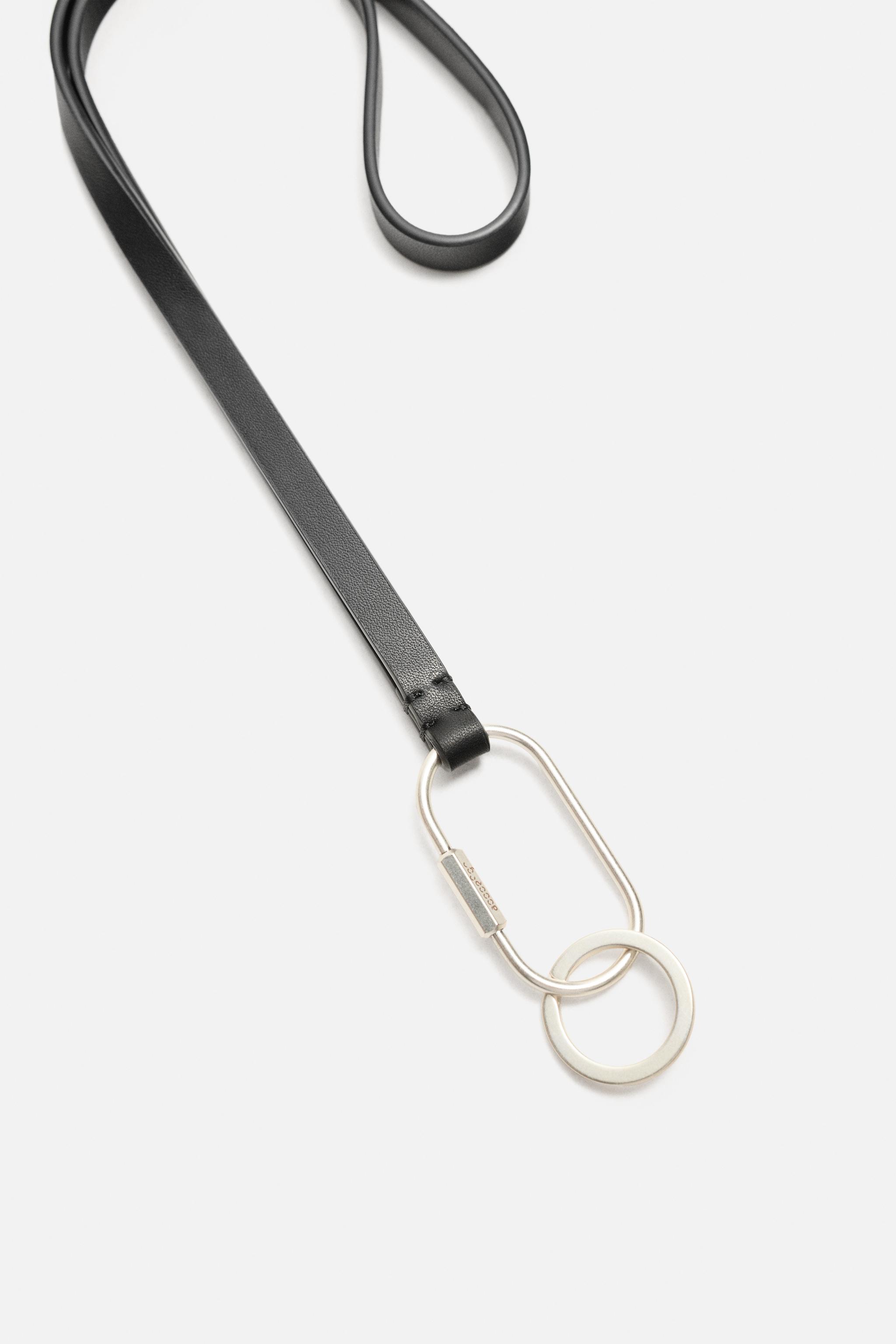 LEATHER CHARM KEYCHAIN - Black | ZARA United States