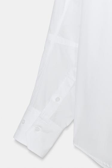 OVERSIZE POPLIN SHIRT - White by Zara - Image 8