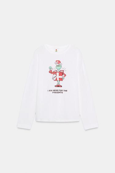 GRINCH™ CHRISTMAS LONG SLEEVE T-SHIRT - White by Zara