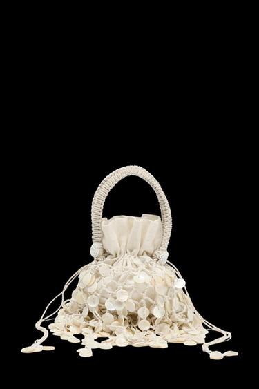 PEARLESCENT APPLIQUÉ HANDBAG - Light beige by Zara - Image 0