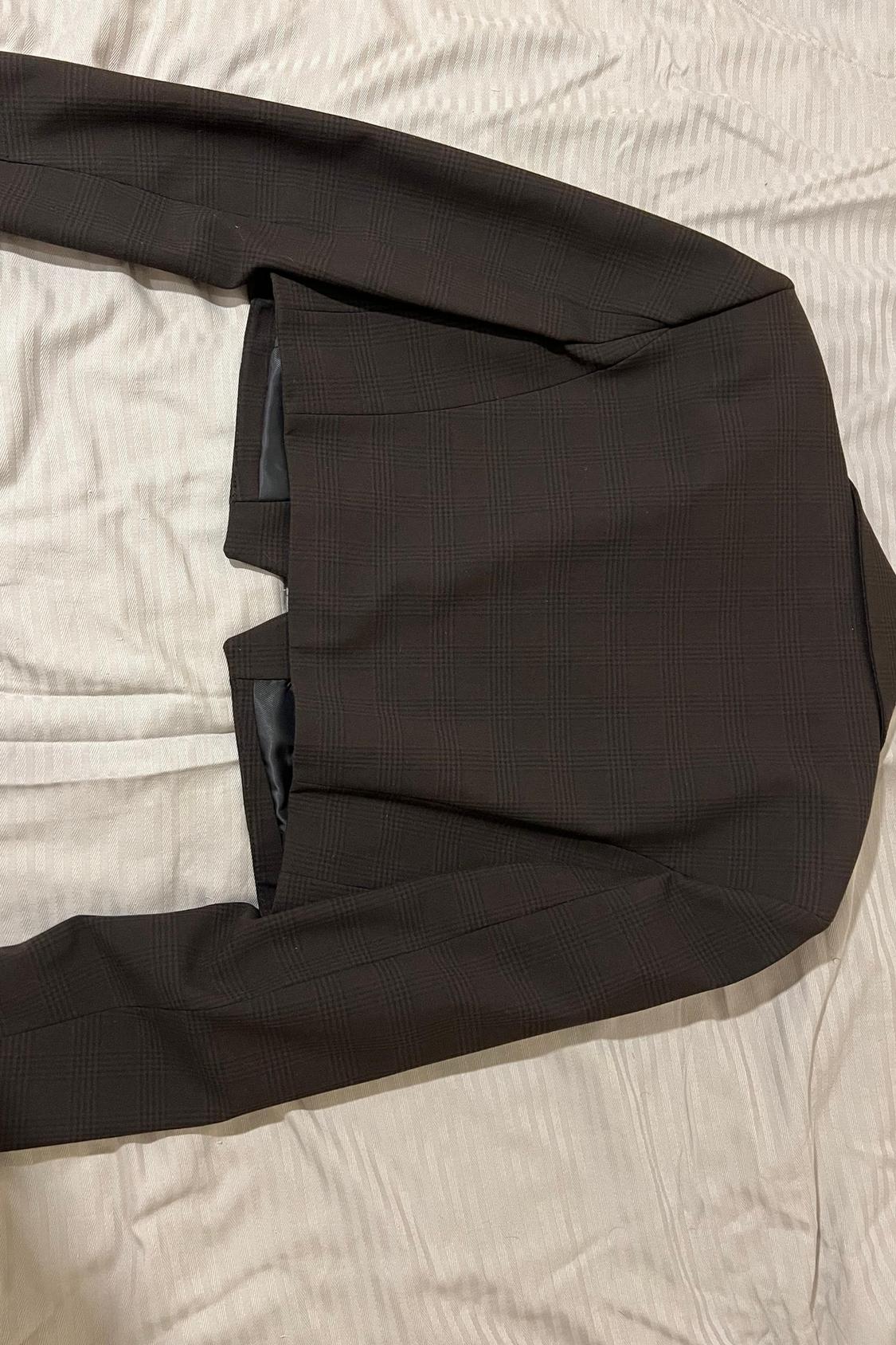 CROPPED CHECK BLAZER