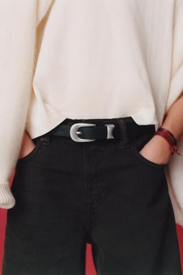 Zara FAUX LEATHER BELT - Black