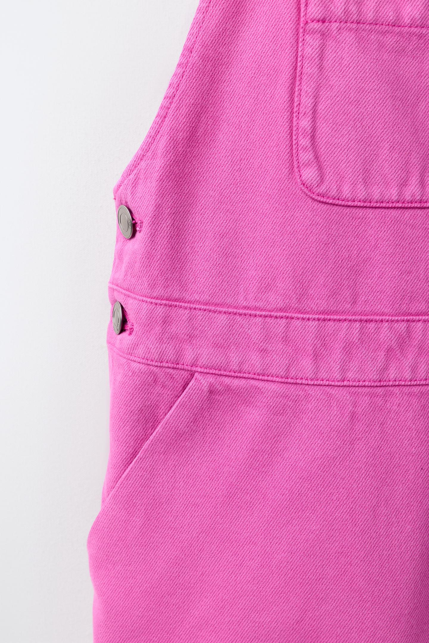 Детские платья Zara Twill Pocket Pinafore, цвет: Фуксия — фото 4