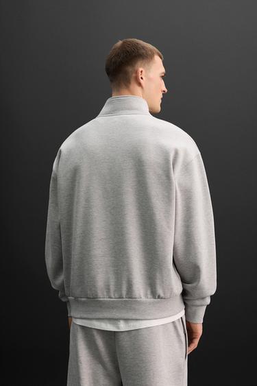 Quarter Zip Sweatshirt - Grey marl by Zara - Image 2